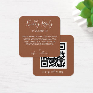 Code QR de réponse au mariage en terre cuite Boho