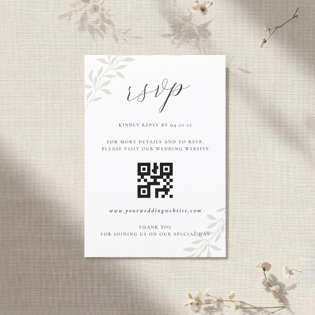 Code QR de réponse de mariage à la verdure de saug (Créateur téléchargé)