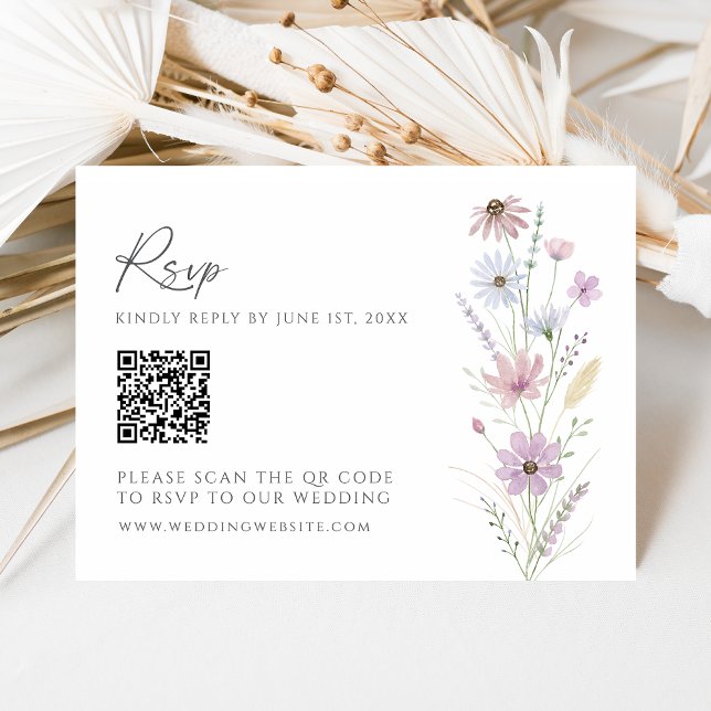 Code QR de réponse de mariage aux fleurs sauvages  (Créateur téléchargé)