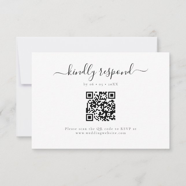 Code QR de réponse élégant et aimable RSVP (Devant)