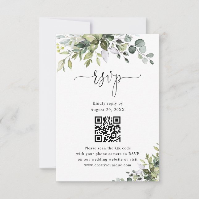 Code QR de réponse pour le site Web de mariage Euc (Devant)
