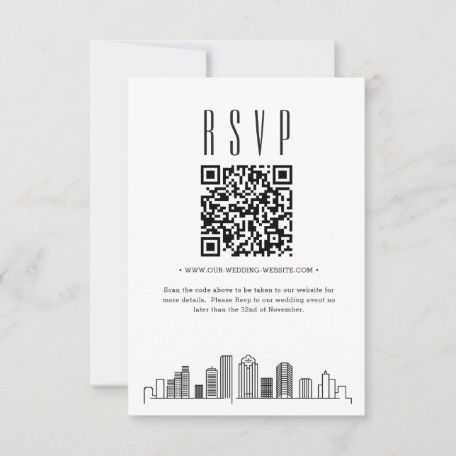 Code QR de réponse pour mariage à Houston (Devant)