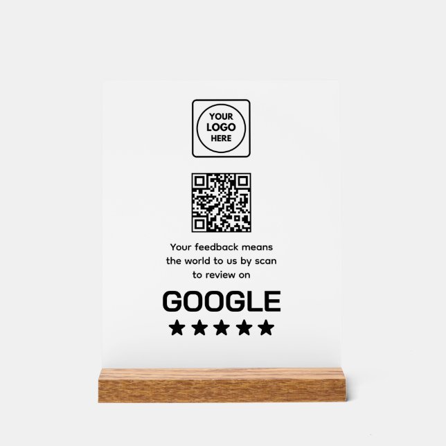 Code QR de révision Google | Affichage moderne pou (Recto)