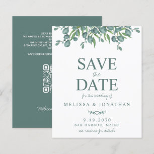 Code QR de verdure d'eucalyptus Budget Carte de sa