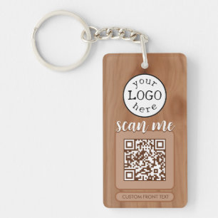 Code QR double pour le bois de cerisier d'affaires