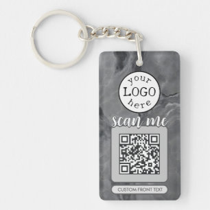 Code QR double pour le marbre gris élégant pour af