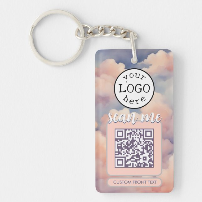 Code QR double pour les nuages rose affaires (Devant)