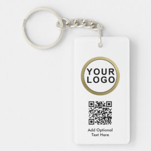 Code QR du logo d'entreprise sur porte-clés Noir