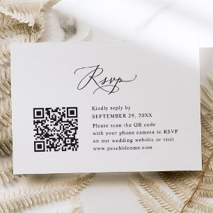 Code QR Elégant Moderne Calligraphie Mariage RSVP
