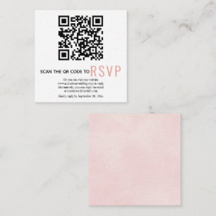 Code QR en ligne RSVP mariage rose carte de boîtie