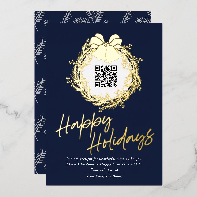 Code QR entreprise entreprise heureux cartes de fi (Recto/Verso)