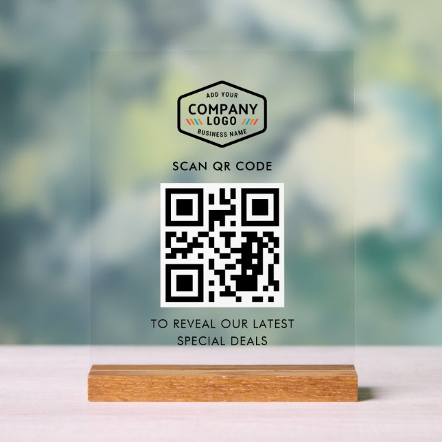 Code QR et logo commercial minimaliste (Neutre)