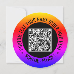 Code QR et texte personnalisé Vos cartes personnal
