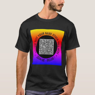 Code QR et texte personnalisé Votre T-shirt person