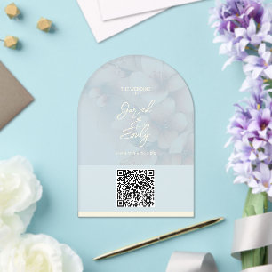 Code QR Faire-part de mariage Arch Cherry Blossom
