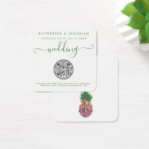Code QR Faire-part de mariage d'ananas floral