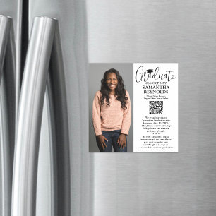 Code QR Faire-part photo de graduation magnétique