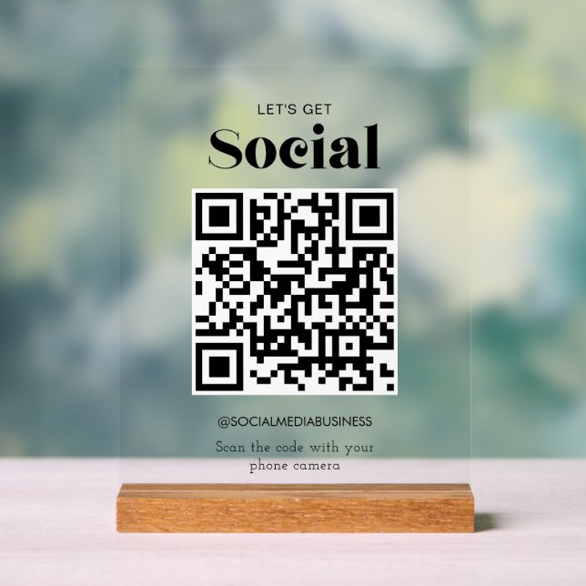 Code QR Let's Get Social Médias Personnalisées (Neutre)