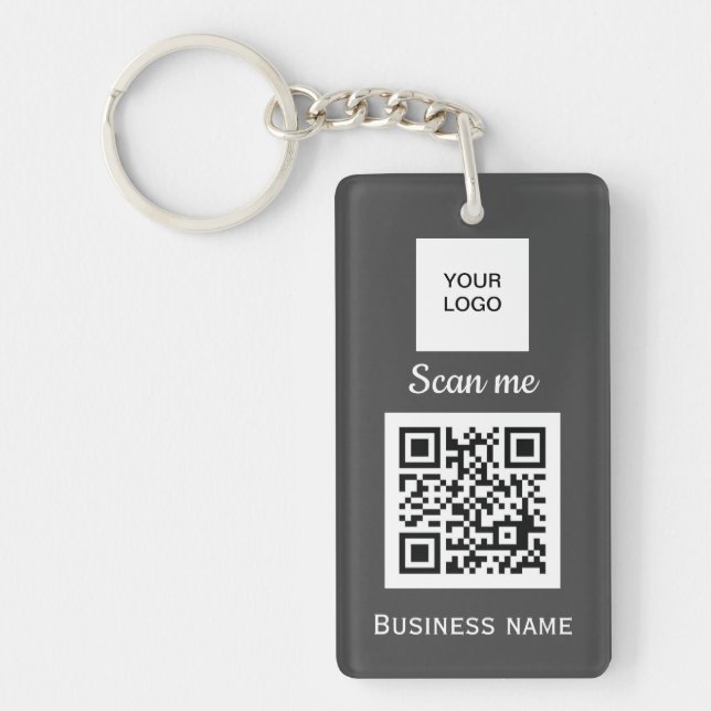 Code QR Logo d'entreprise Professionnel Gris perso (Devant)