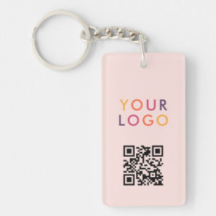 Code QR Logo Entreprise Rose Pâle