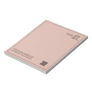 Code QR - Logo professionnel - Bloc-notes rose pro