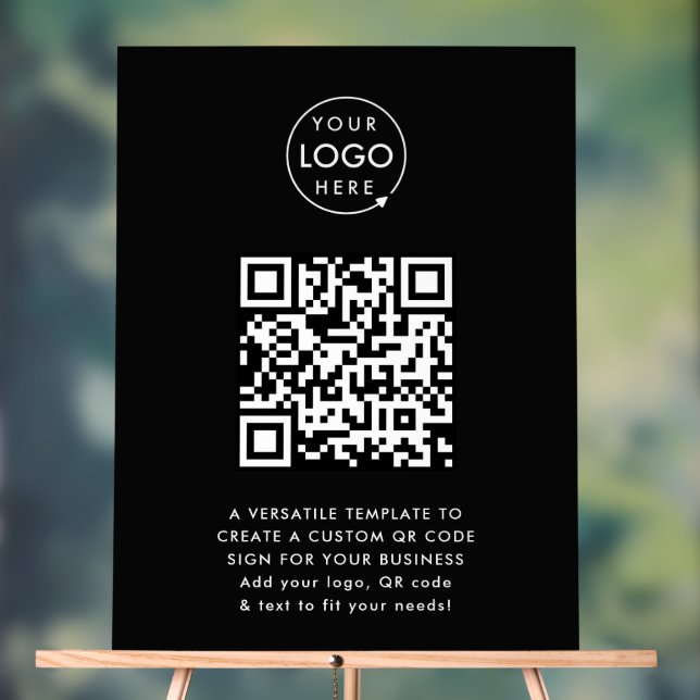 Code QR | Logo Professionnel Simple Noir (Neutre)