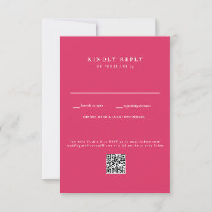 Code QR Mariage moderne Cerise RSVP