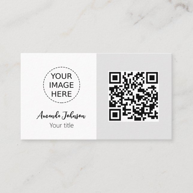 Code QR minimum Carte de visite en ligne avec logo (Devant)