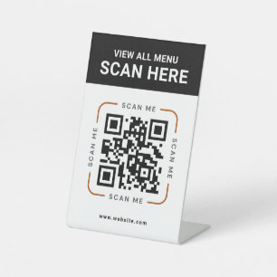 Code QR moderne   Panneau de table de menu numériq