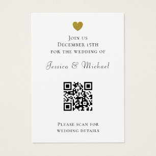 Code QR moderne tout en un Faire-part de mariage b