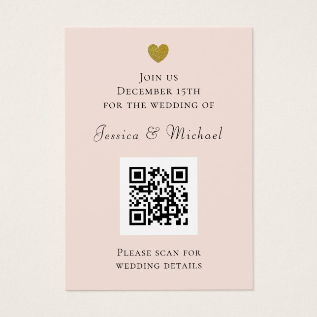 Code QR moderne tout en un Faire-part de mariage B (Devant)