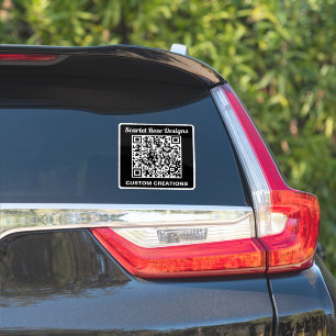 Code QR Monochrome Gras Autocollant de Voiture Éta