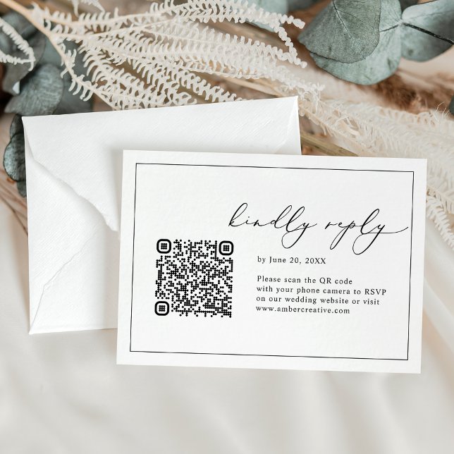 Code QR noir et blanc Mariage Cartes RSVP (Créateur téléchargé)
