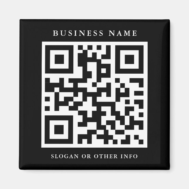 Code QR Noir Simple Business Magnet (Devant)