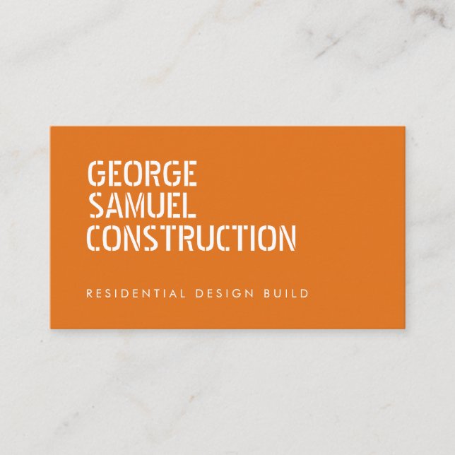 Code QR Orange de Carte de Visite en Construction  (Devant)
