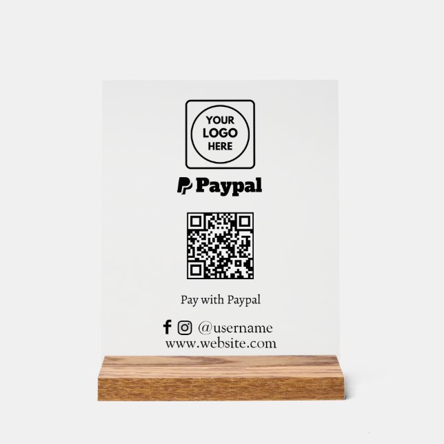 Code QR PayPal | Logo d'entreprise d'analyse vers  (Recto)