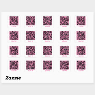 Code QR personnalisable SCAN ME Carré rose Sticker