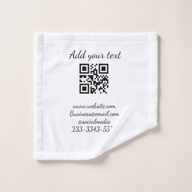 code QR personnalisé simple ajouter votre nom text (Gant de toilette)