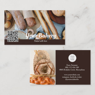Code QR photo carte de visite de boulangerie avec 