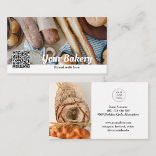Code QR photo carte de visite de boulangerie avec 