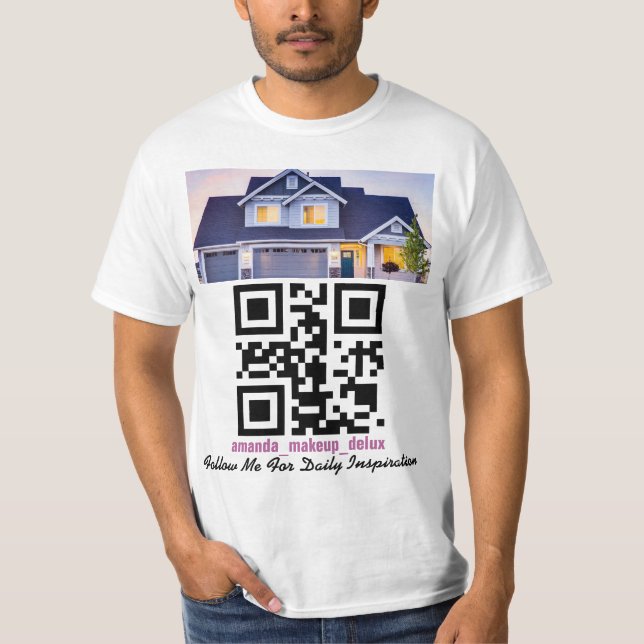 Code QR, photo texte ou logo T-shirt (Devant)