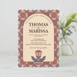 Code QR pour invitation de mariage florale rétro A