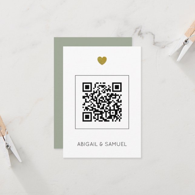 Code QR pour invitation de mariage moderne et écon (Devant/Arrière en situation)