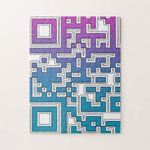 Code QR - Puzzle bleu violet