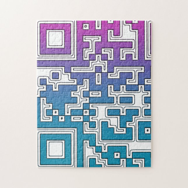 Code QR - Puzzle bleu violet (Vertical)