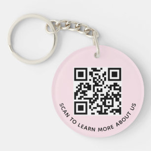 Code QR rose acrylique Porte - clé Logo d'entrepri