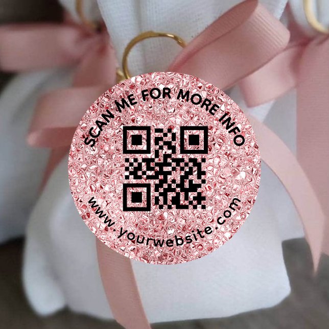 Code QR rose vierge et Sticker rond de texte perso (Créateur téléchargé)