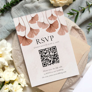 Code QR RSVP automnal en terre cuite botanique