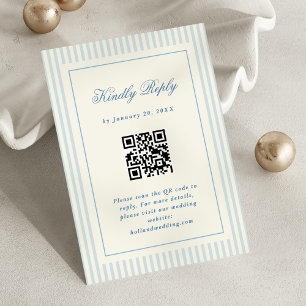 Code QR RSVP en ligne Rayures Bleues Classiques