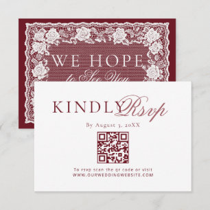 Code QR RSVP mariage argent ancien vin dentelle vi